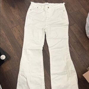 Judy Blue White Flare Jeans